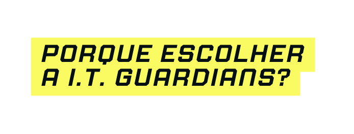 Porque escolher a I T Guardians